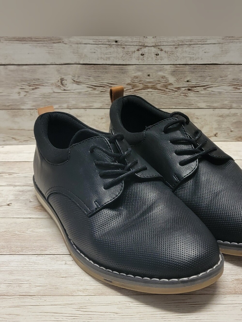 Thereabouts Boys Mackem Round Closed Toe Oxford Shoes, Size 5M, Black